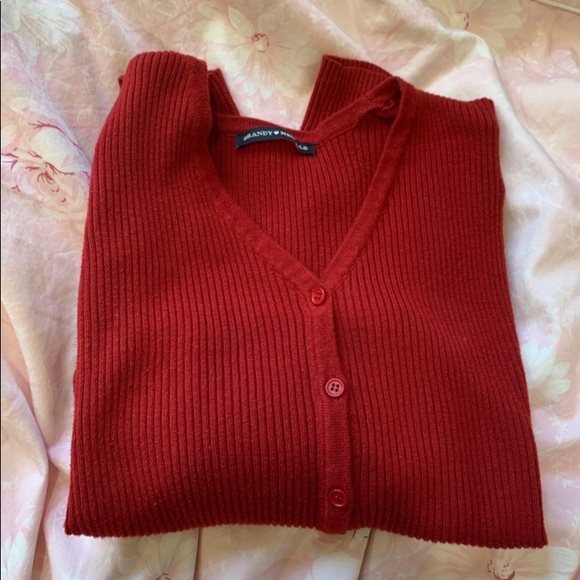 brandy melville dark red shannon sweater cardigan - Picture 2 of 2